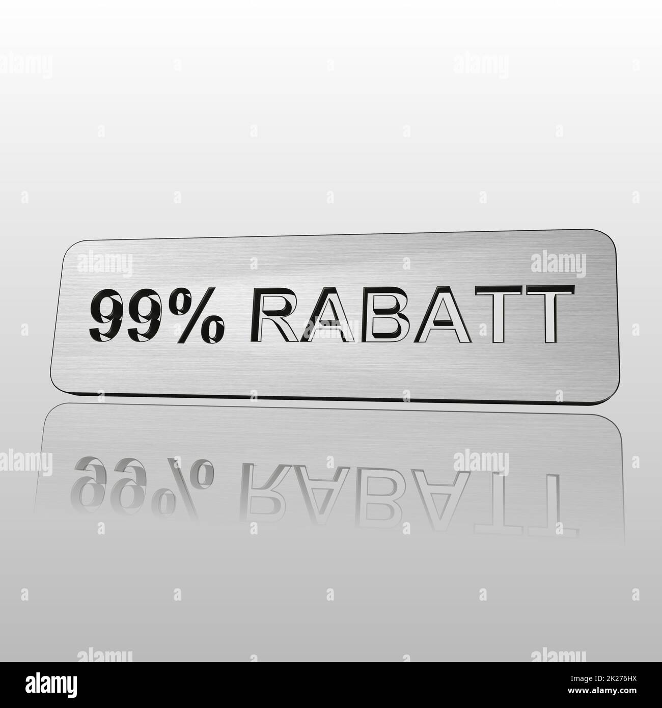 99% discount, 99 percent discount as a 3D illustration, 3D rendering ...