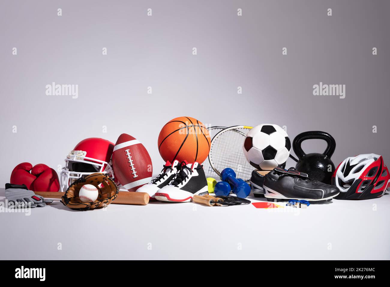 Various Sport Equipment Gear And Accessories Variety Stock Photo - Alamy