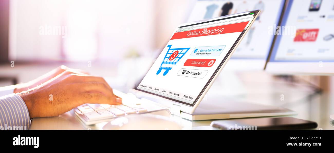 Online Ecommerce Shopping On Convertible Convertible Stock Photo