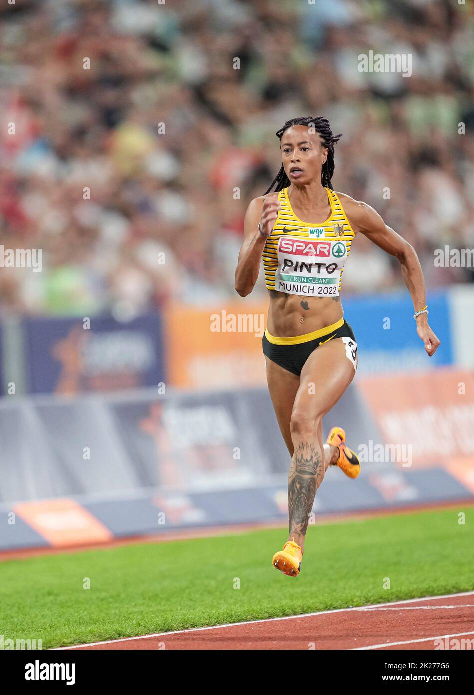 Tatjana Pinto participating in the 100 meters of the European Athletics