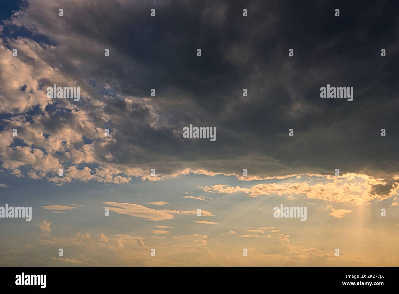 Blue sky full of white clouds, bright blue sky Stock Photo