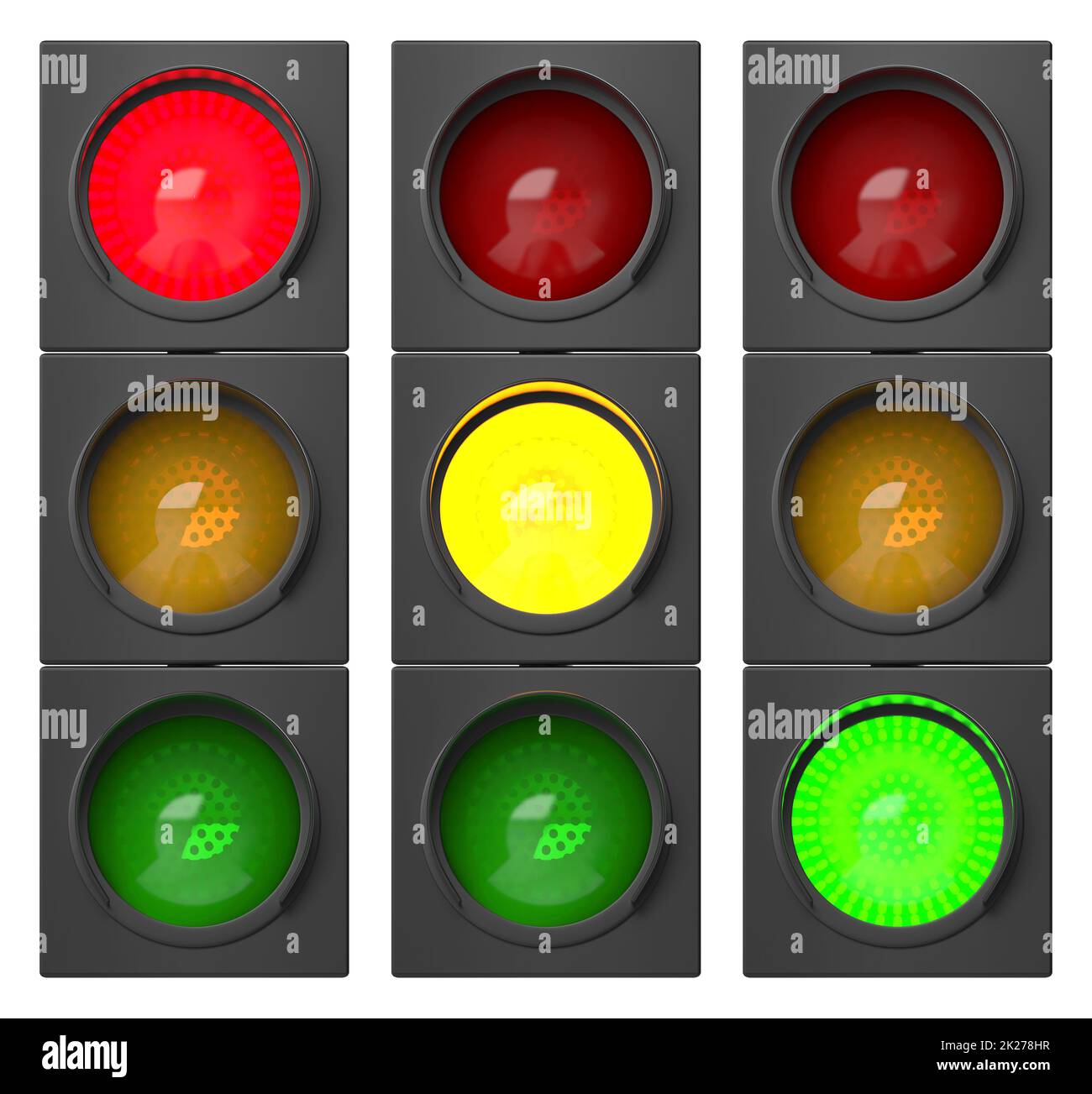 Set of traffic lights Stock Photo