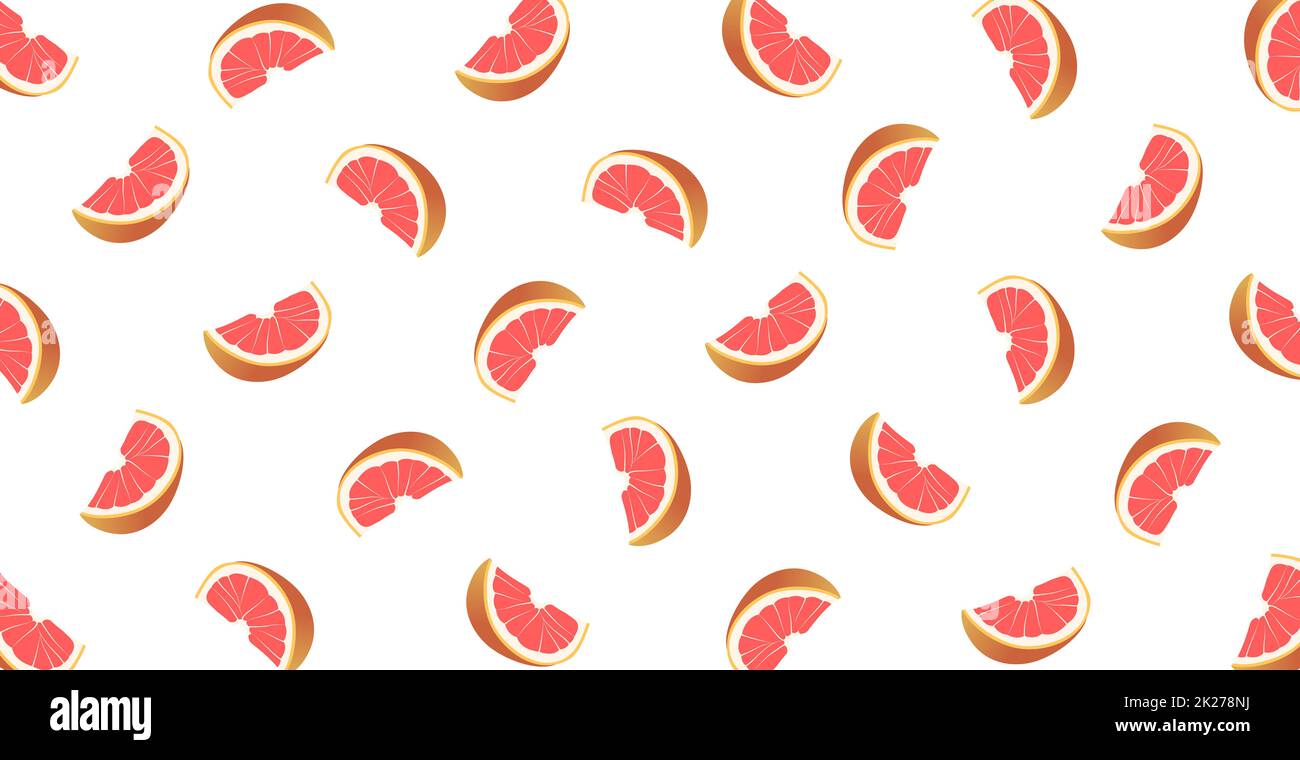 Panoramic pattern white background to grapefruit slices - Vector Stock ...