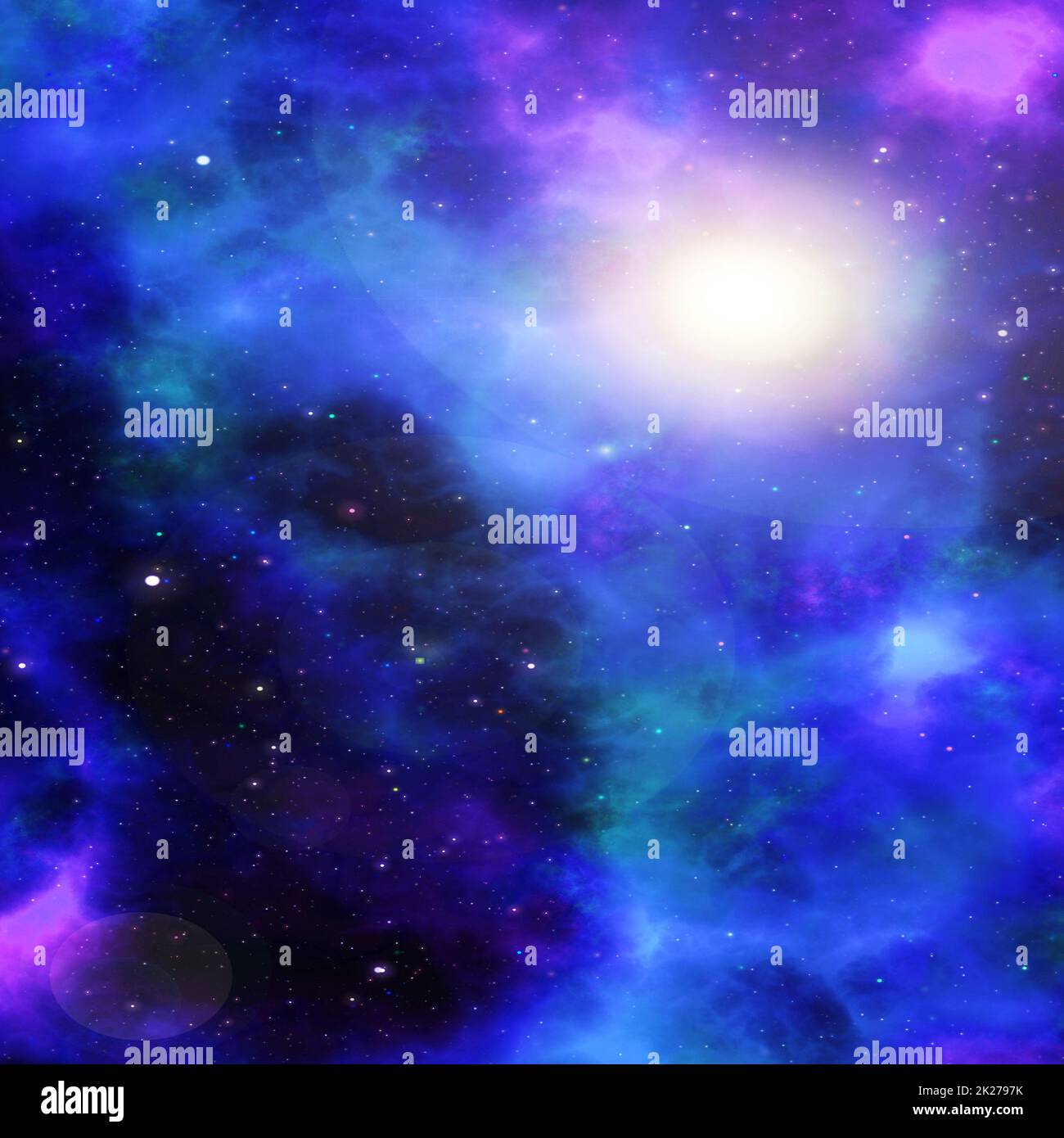 Nebula, cluster of stars in deep space. Science fiction art. Stock Photo