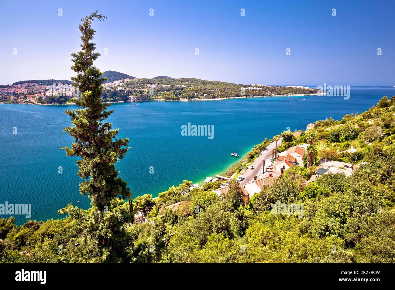 Lozica village near Dubrovnik waterfront view Stock Photo