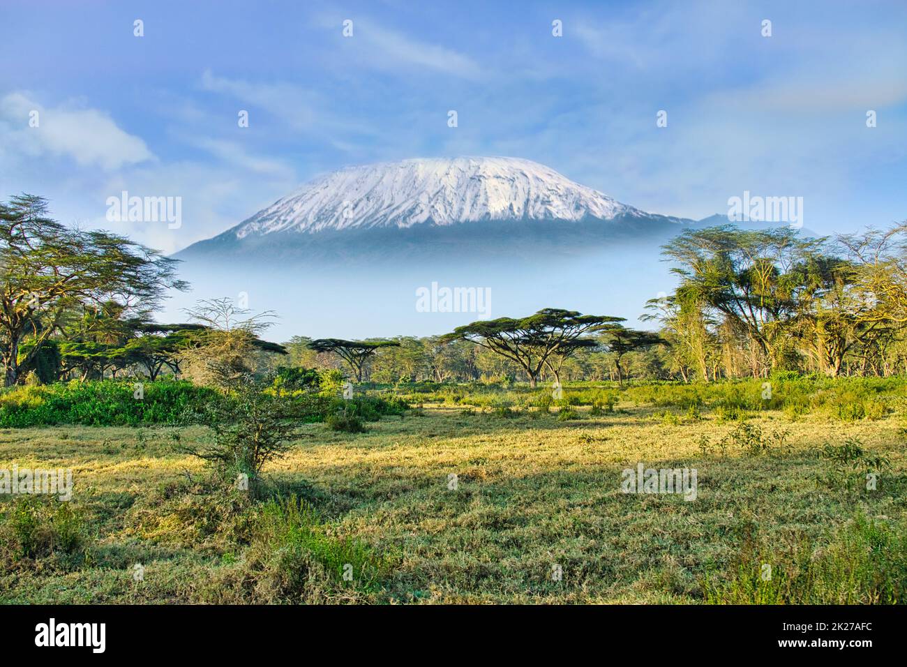 Pictures from the snow-capped Kilimanjaro in Kenya Stock Photo