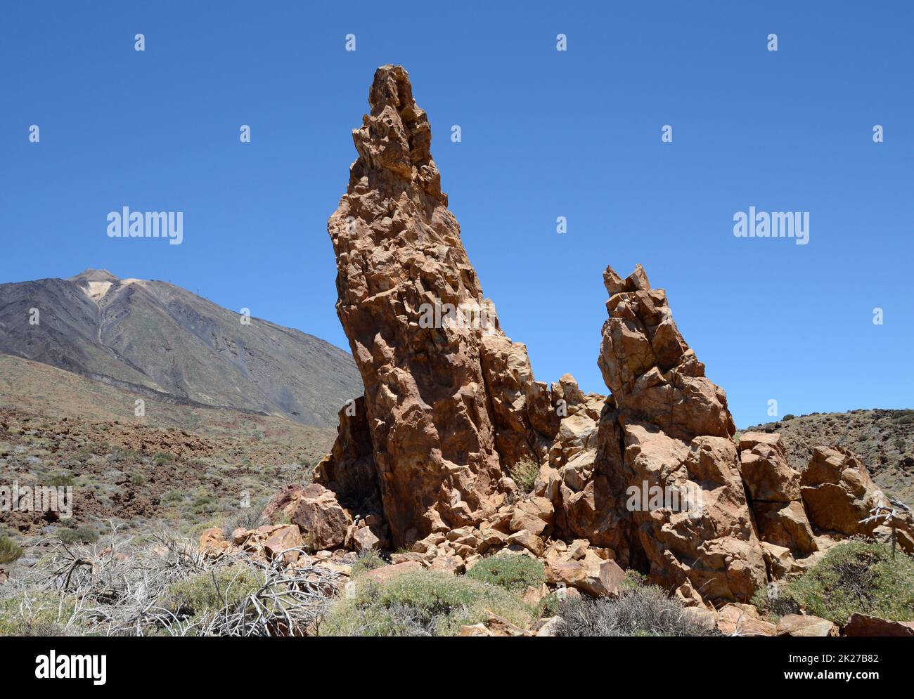 roques de garcia und pico del  teide, teneriffa Stock Photo
