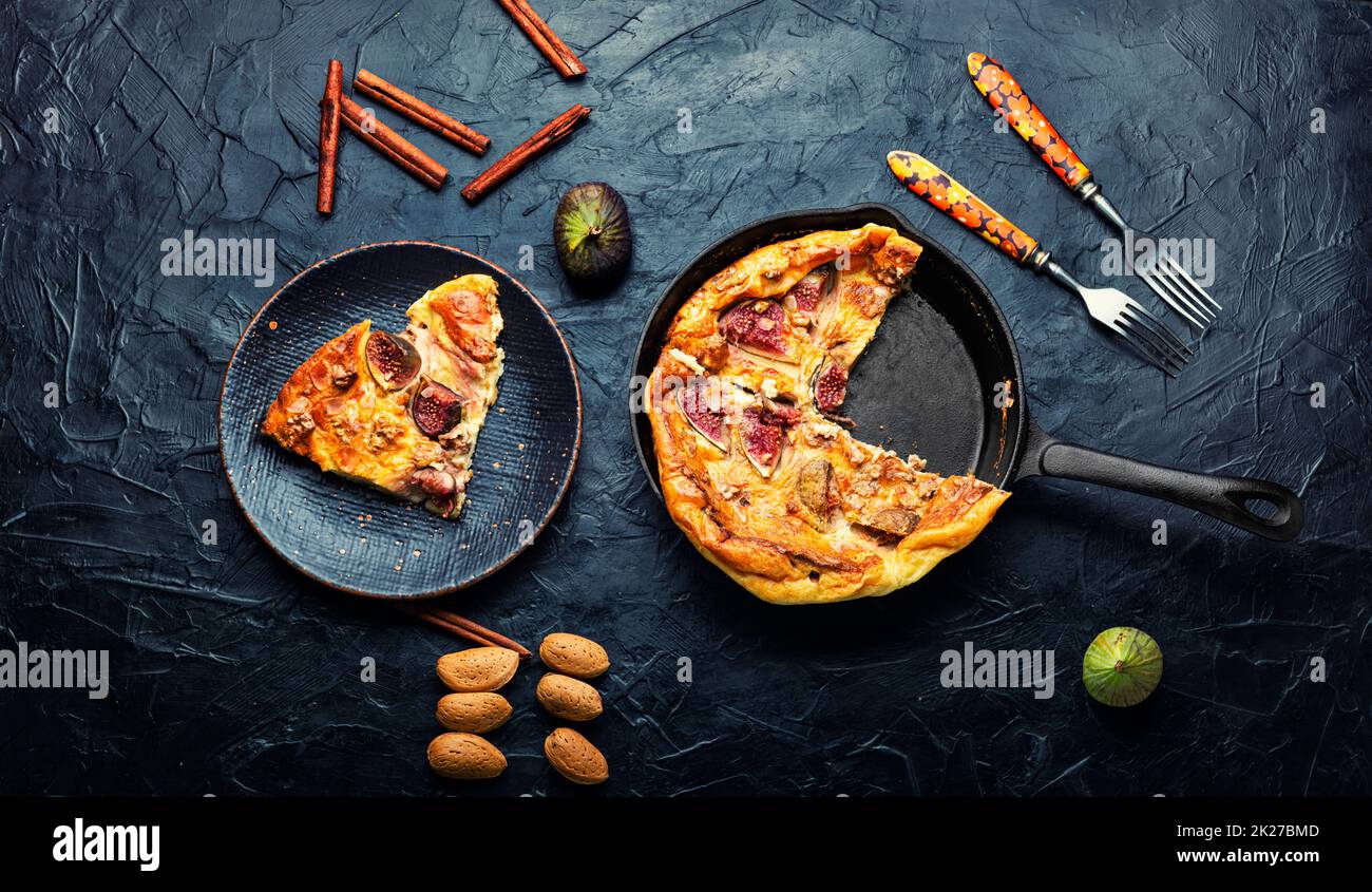 Omelet with figs,heathy food Stock Photo