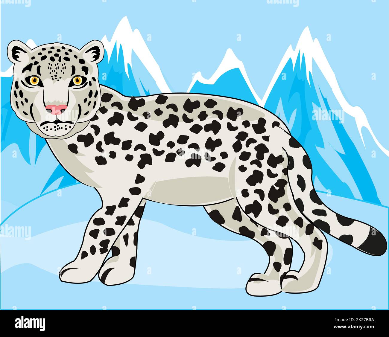 Snow mountains and animal snow snow leopard Stock Photo - Alamy