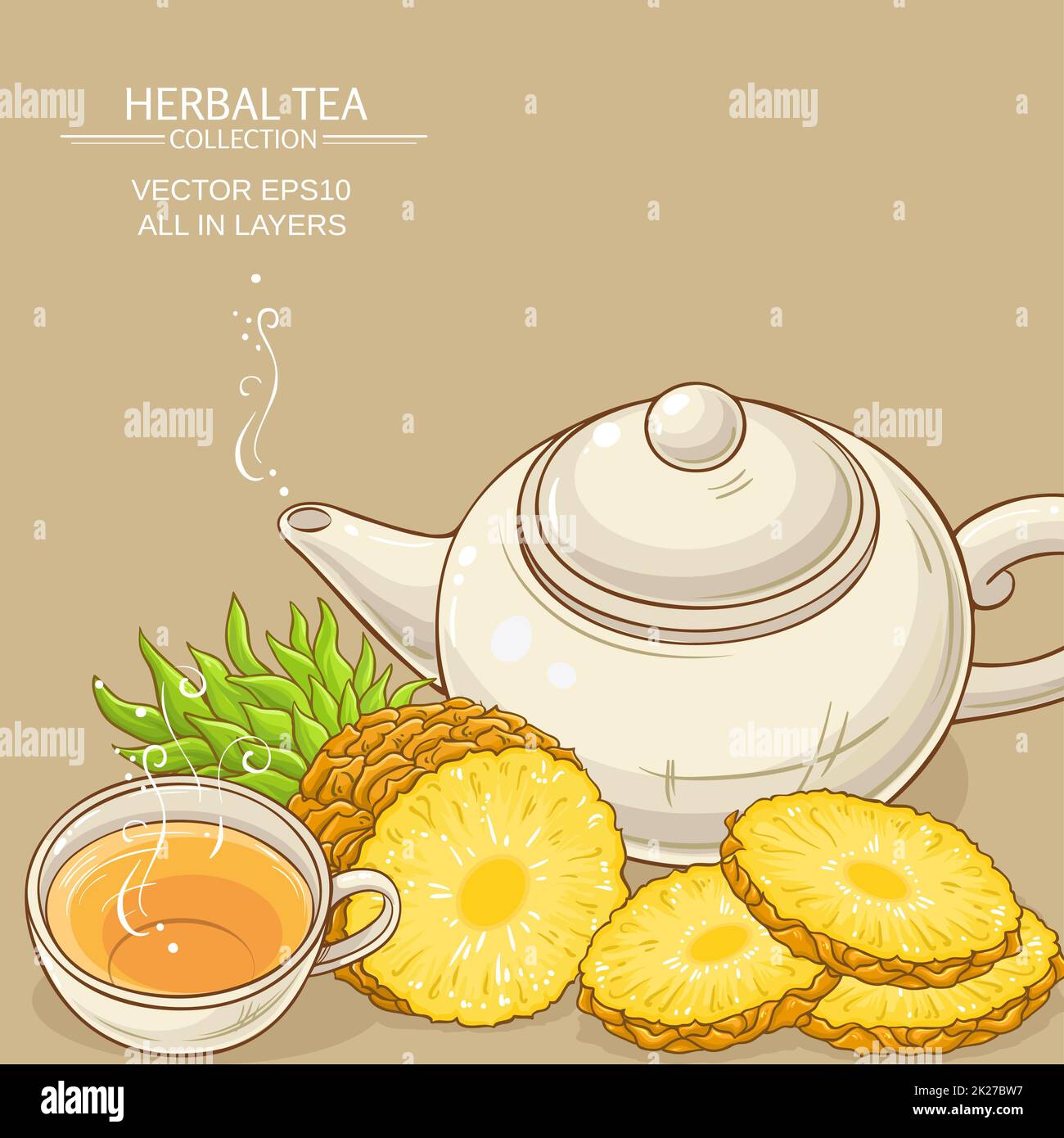 pineapple tea illustration Stock Photo Alamy