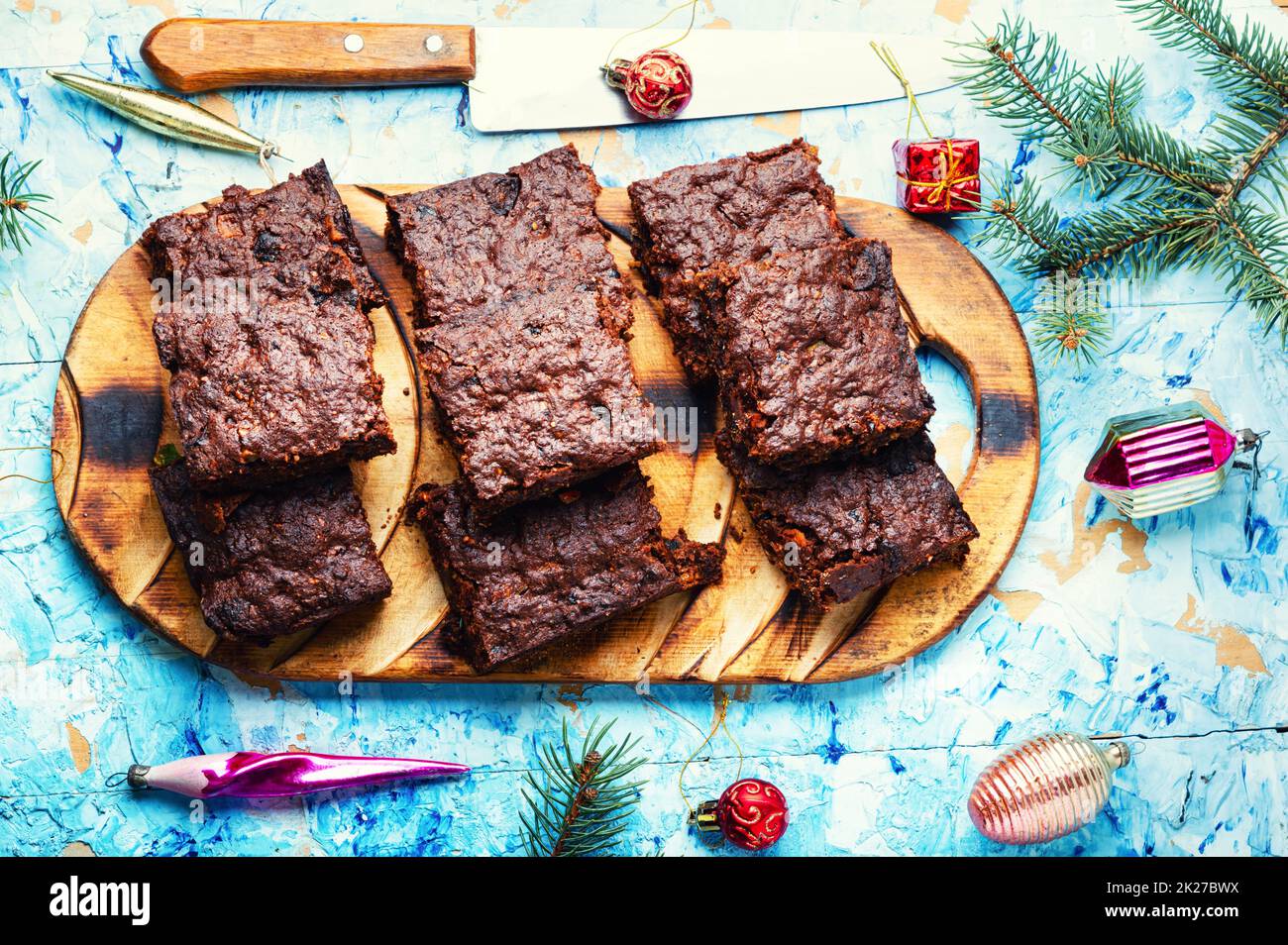Panforte, dried fruit and nut cake, brownie Stock Photo Alamy