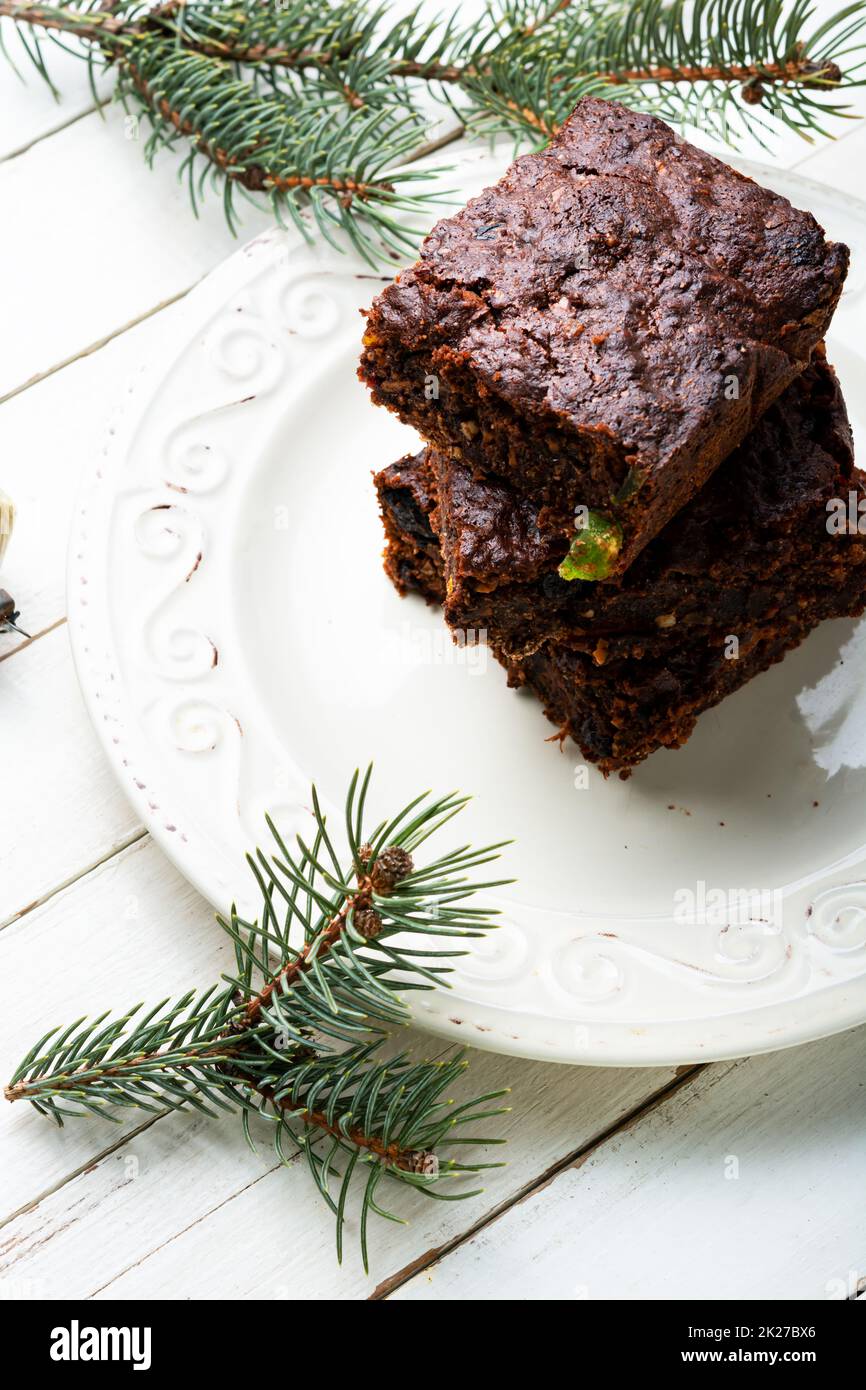 Panforte, dried fruit and nut cake, brownie Stock Photo Alamy
