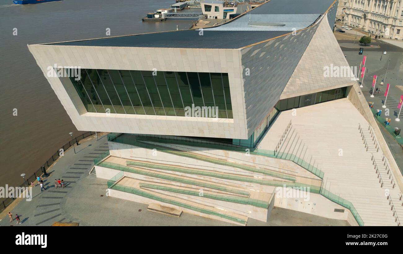 Museum of Liverpool at Pier Head - aerial view - LIVERPOOL, UK - AUGUST 16, 2022 Stock Photo