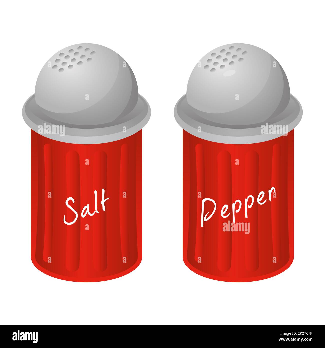 Realistic containers of salt and pepper on white background Vector