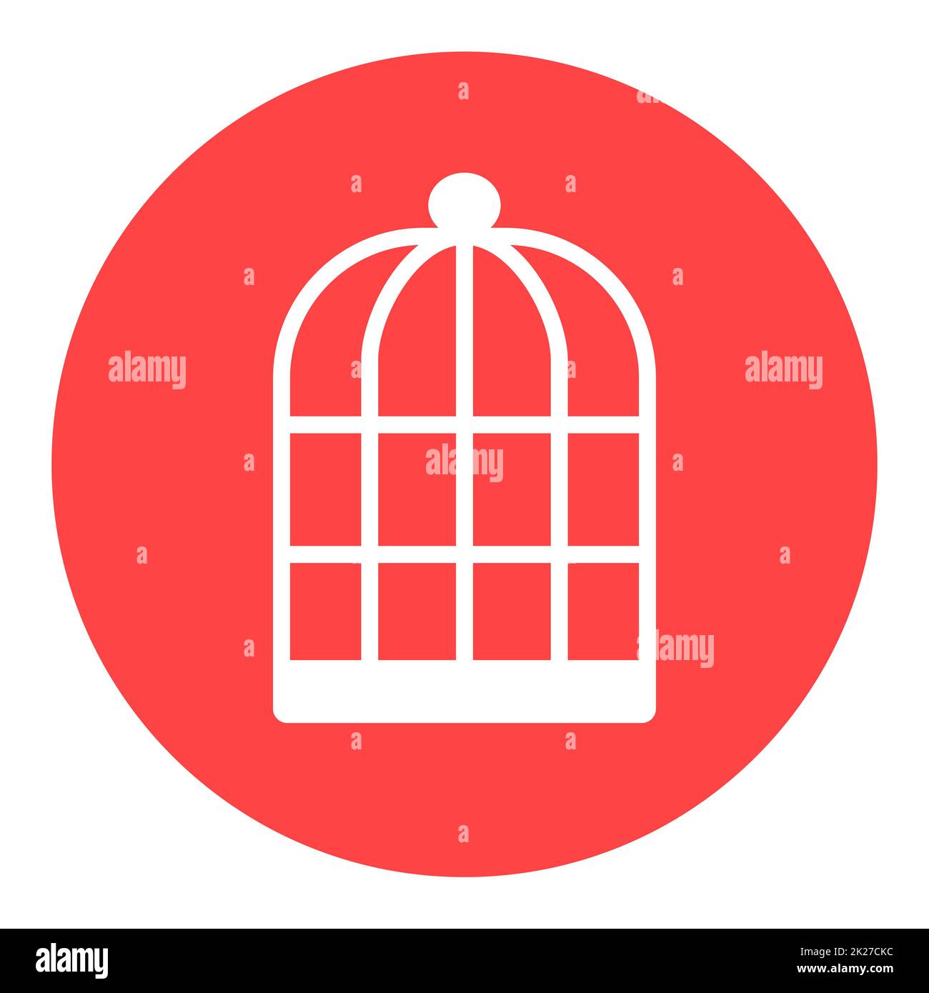 Empty bird cage vector icon Stock Photo - Alamy