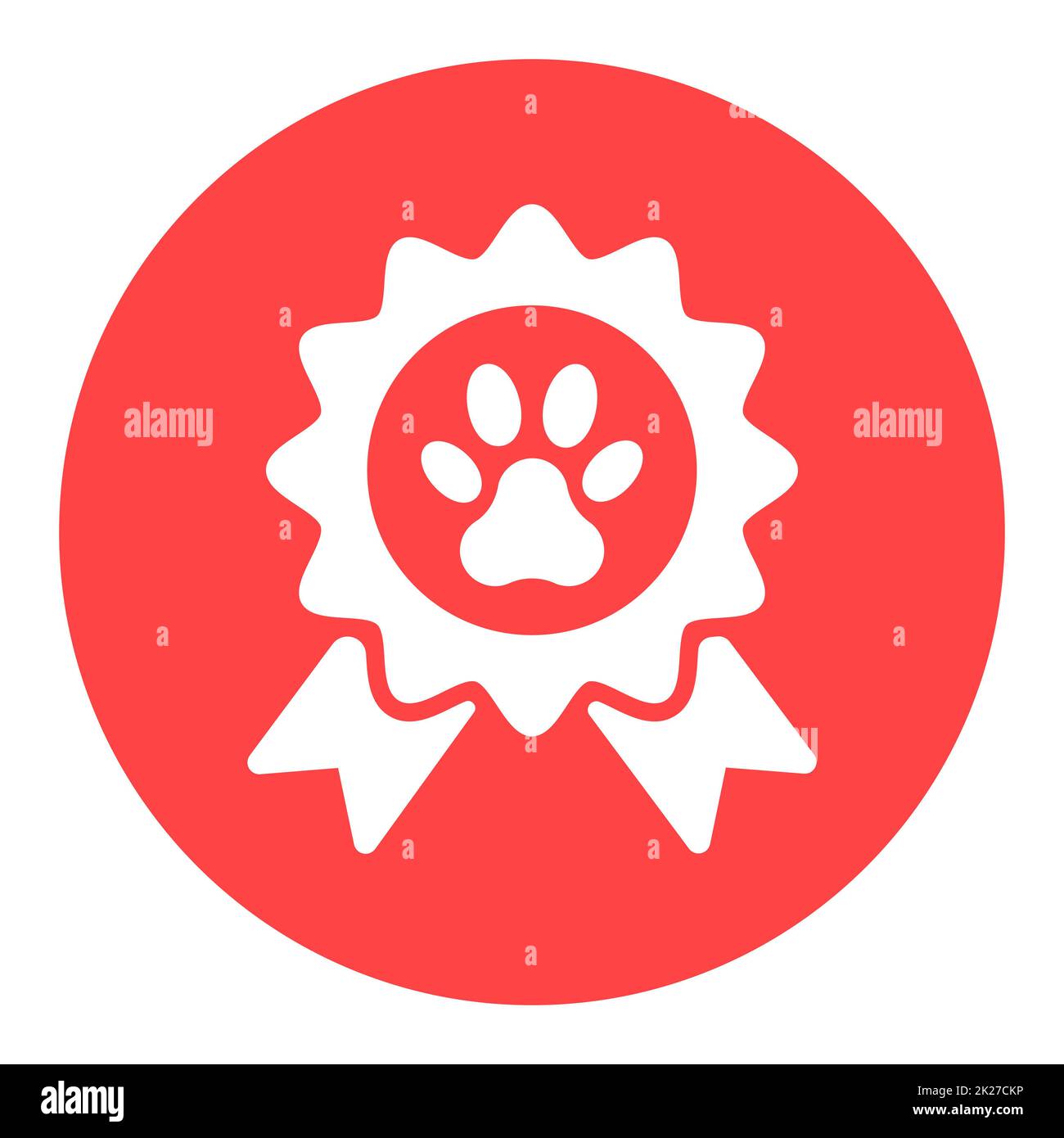 Pets award rosette vector icon. Pet animal sign Stock Photo