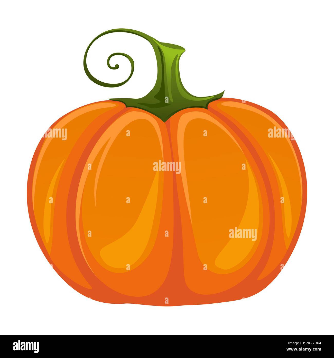 Realistic fresh ripe pumpkin isolated on white background - Vector ...