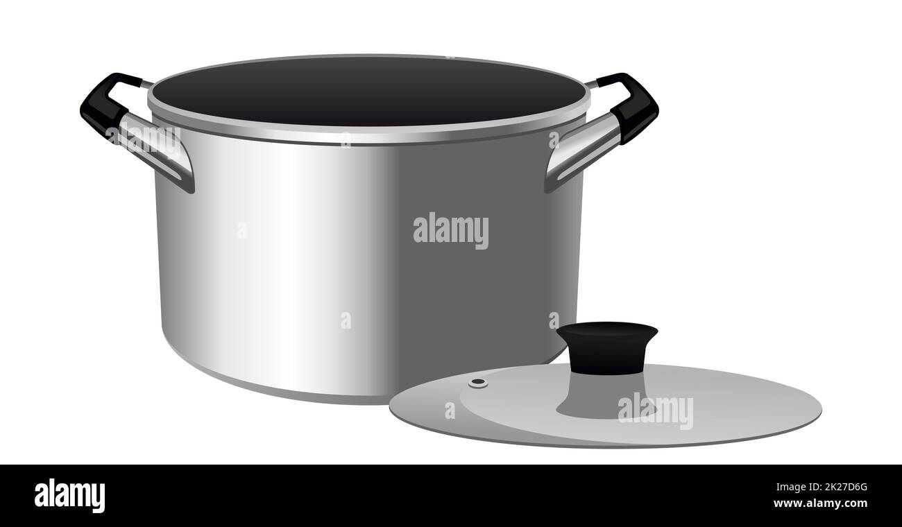 Realistic deep saucepan on a white background Vector Stock Photo Alamy