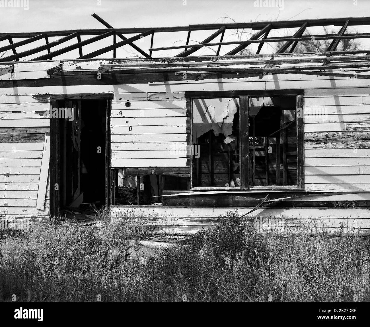 Monochrome of abandoned house Stock Photo Alamy