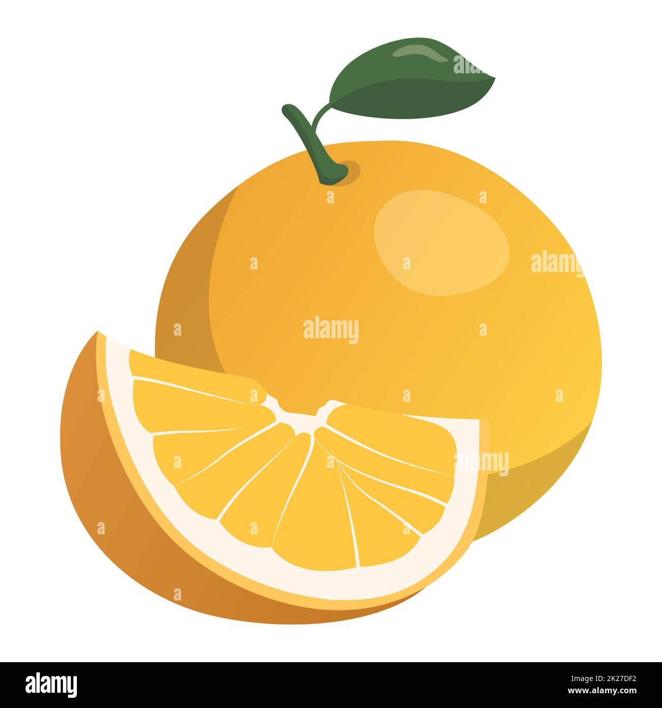 Realistic fresh ripe orange isolated on white background - Vector Stock ...