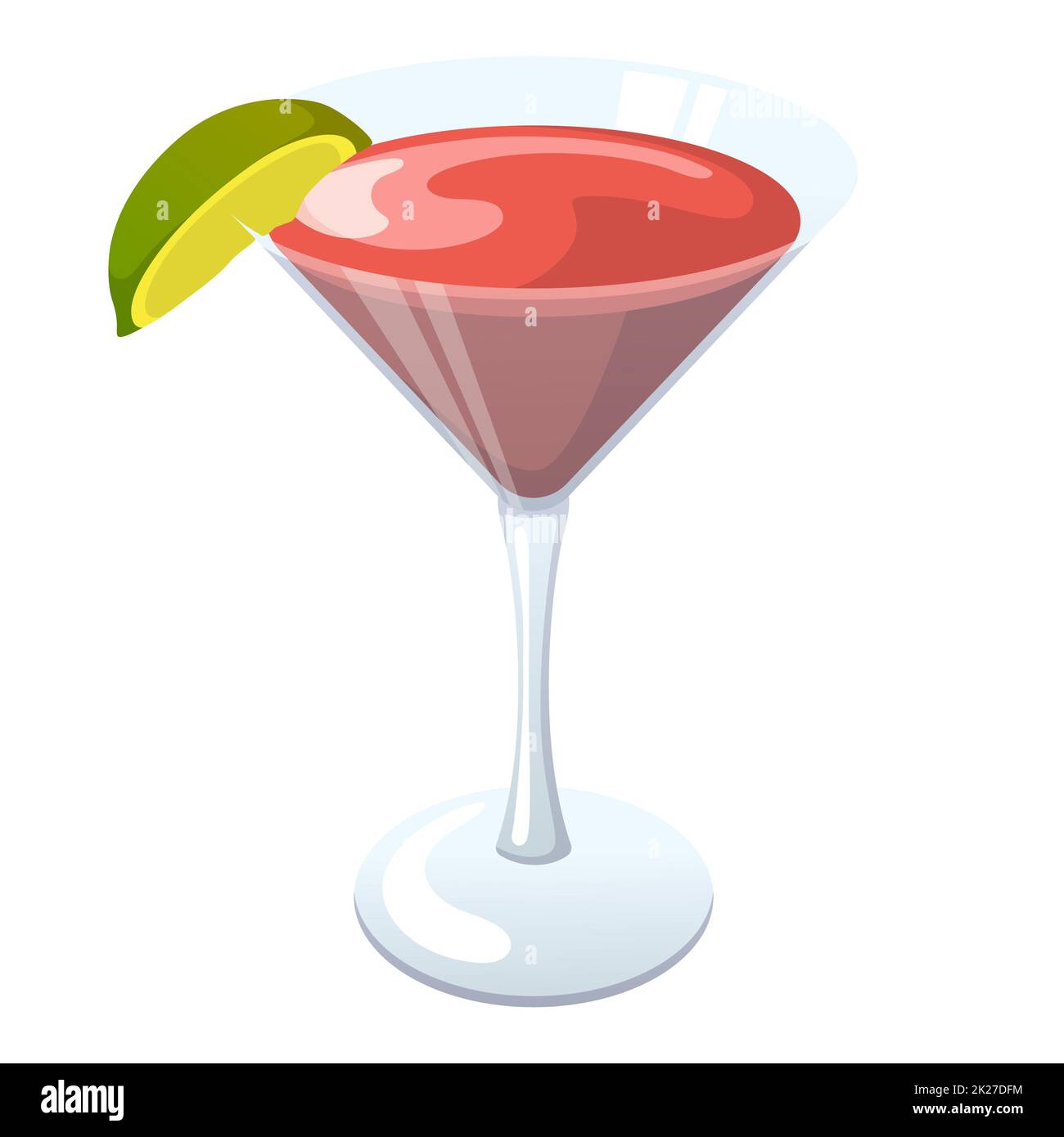 Realistic glass with cocktail isolated on white background - Vector ...