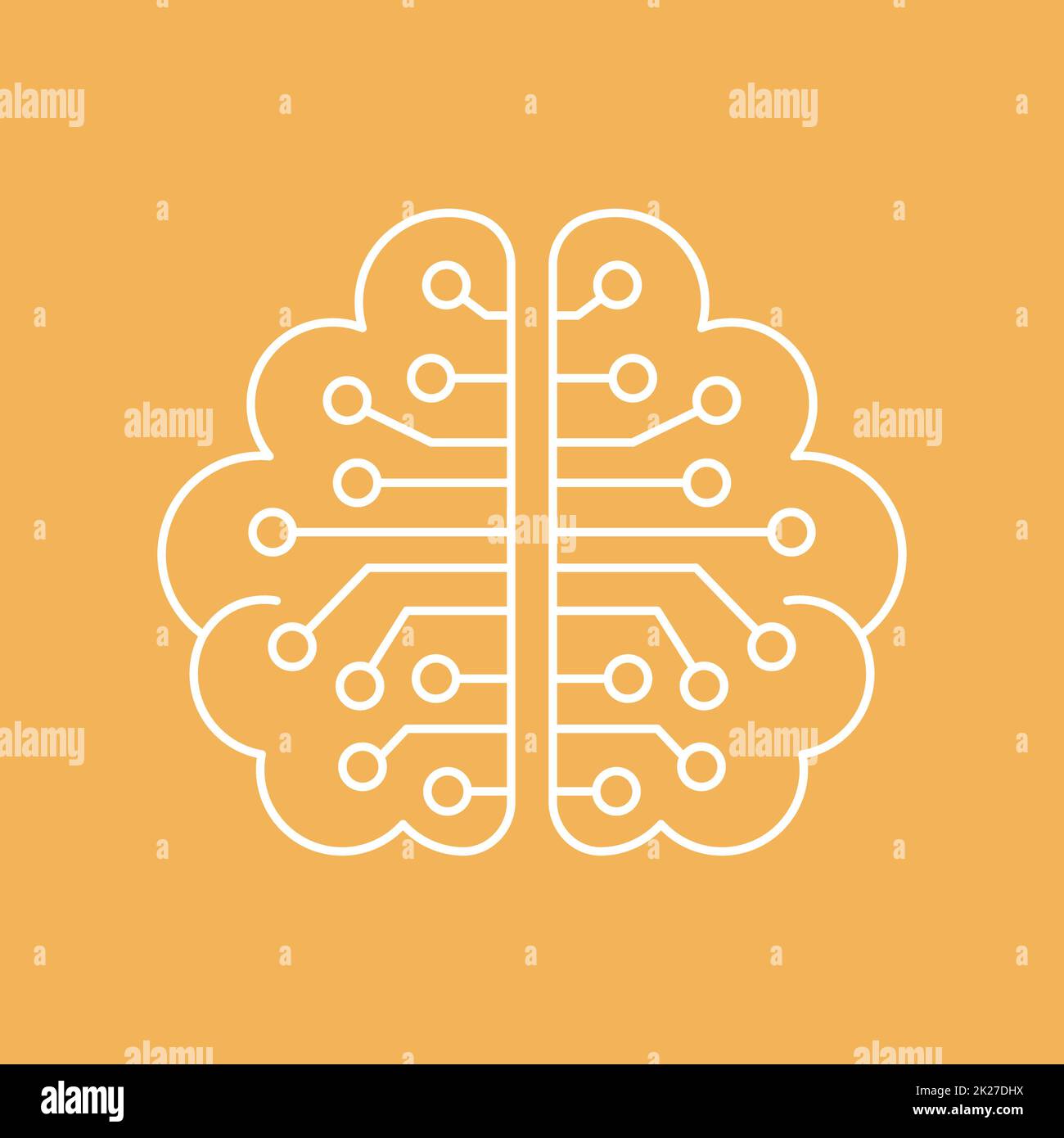 Artificial intelligence and machine learning line icon Stock Photo - Alamy