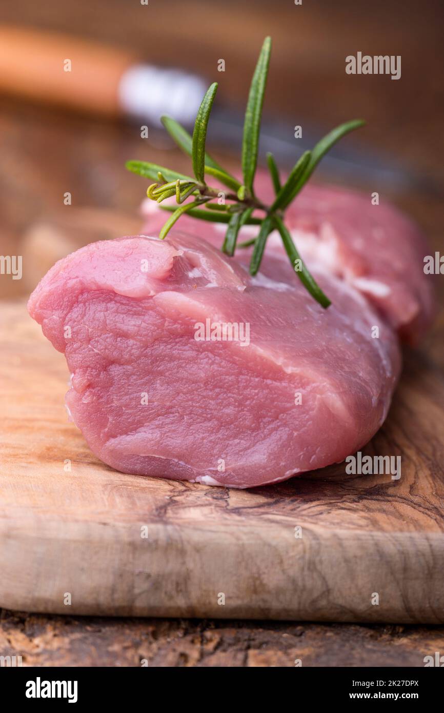 raw pork fillet Stock Photo Alamy