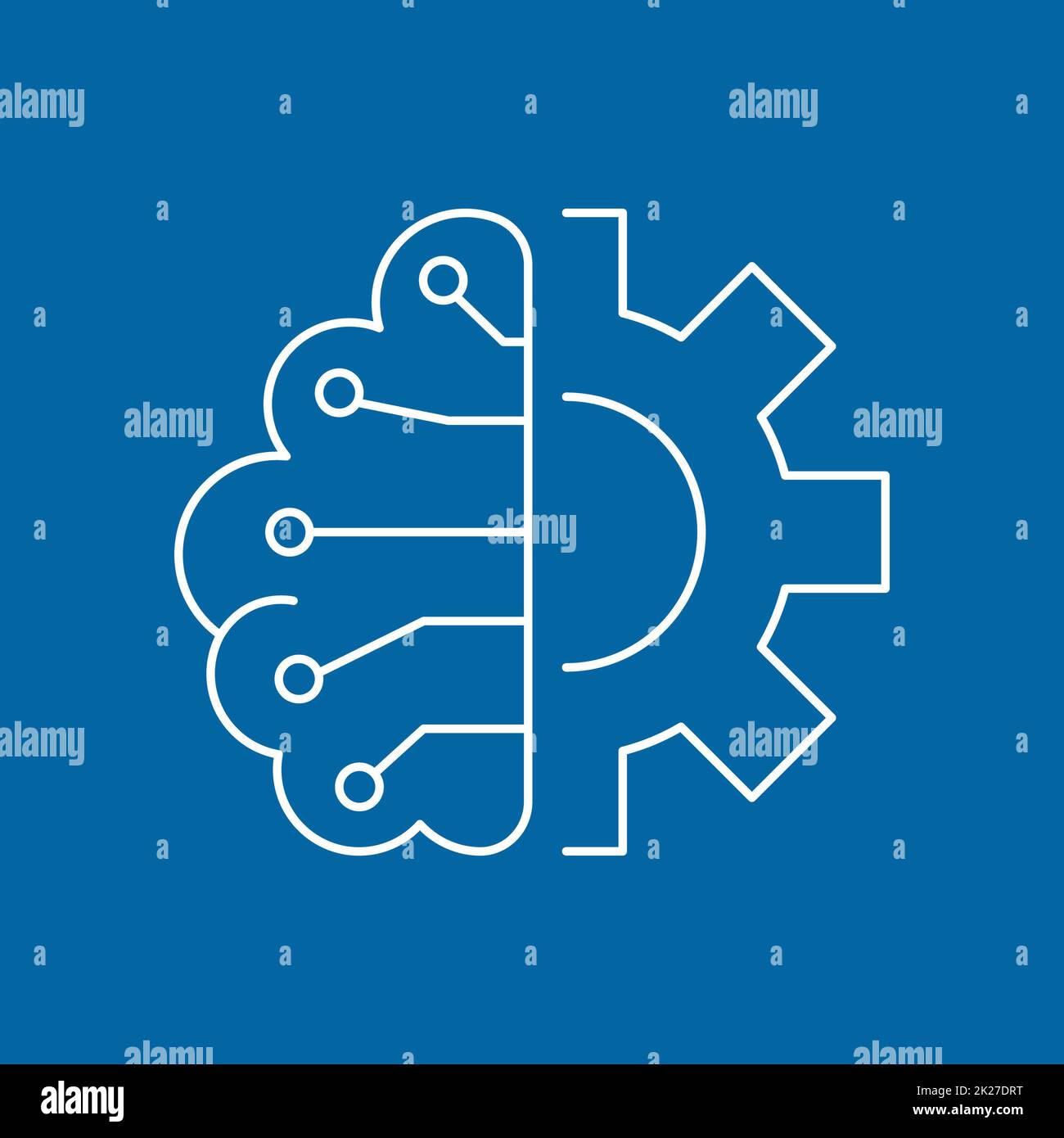 Artificial intelligence and machine learning line icon stock photo alamy