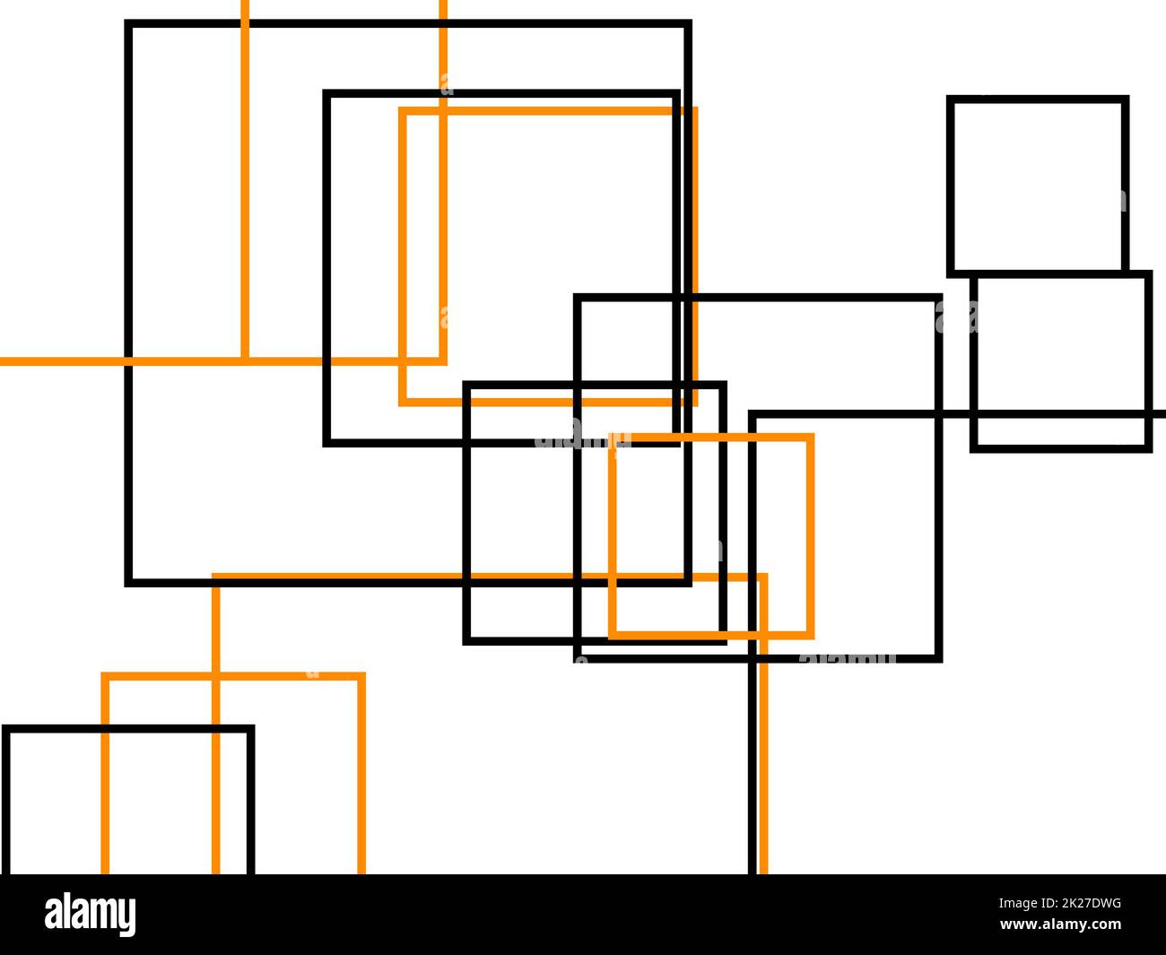 Abstract orange grey squares with white background Stock Photo - Alamy