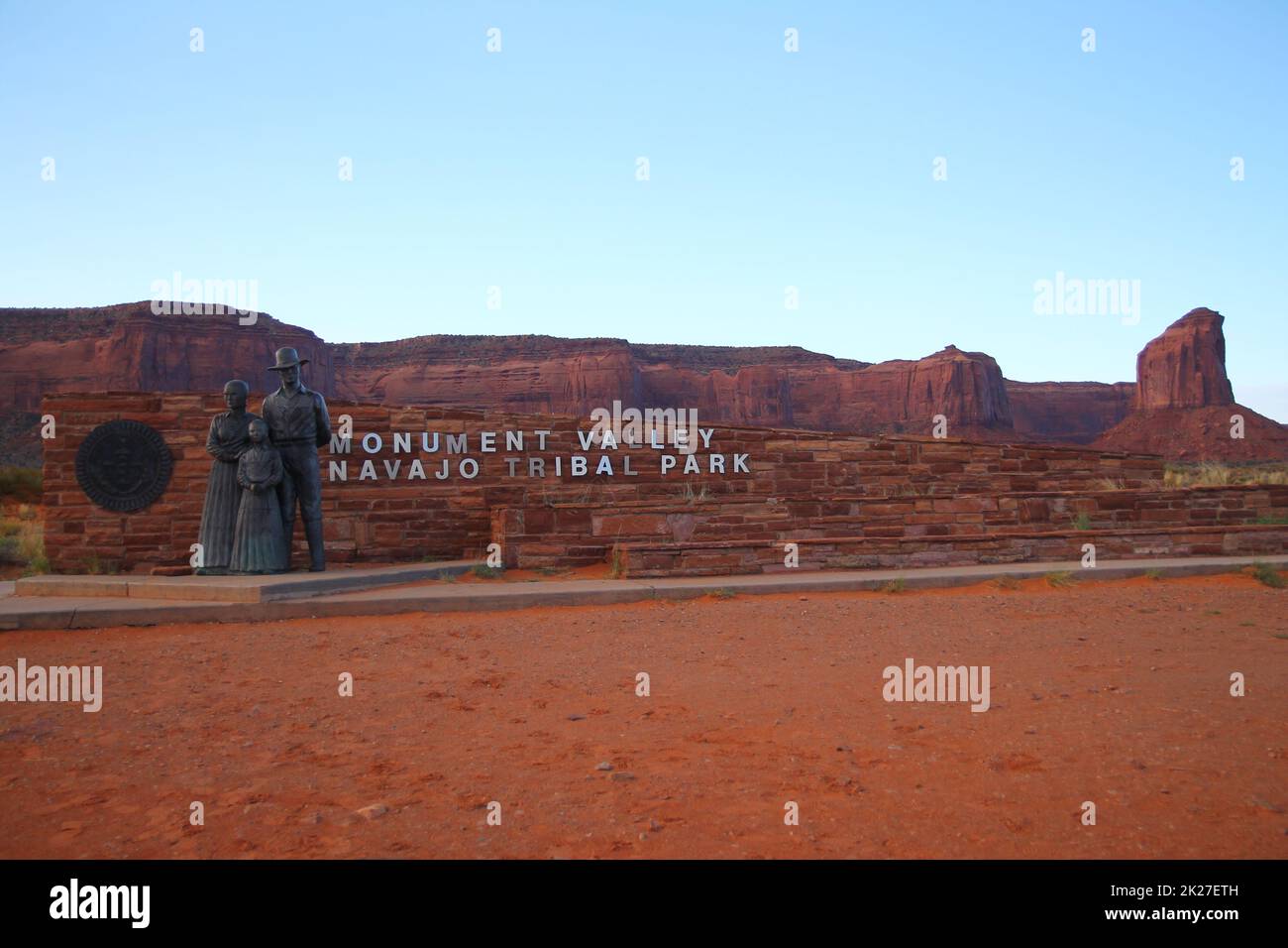 Monument Valley Navajo Tribal Park traditional sign Stock Photo