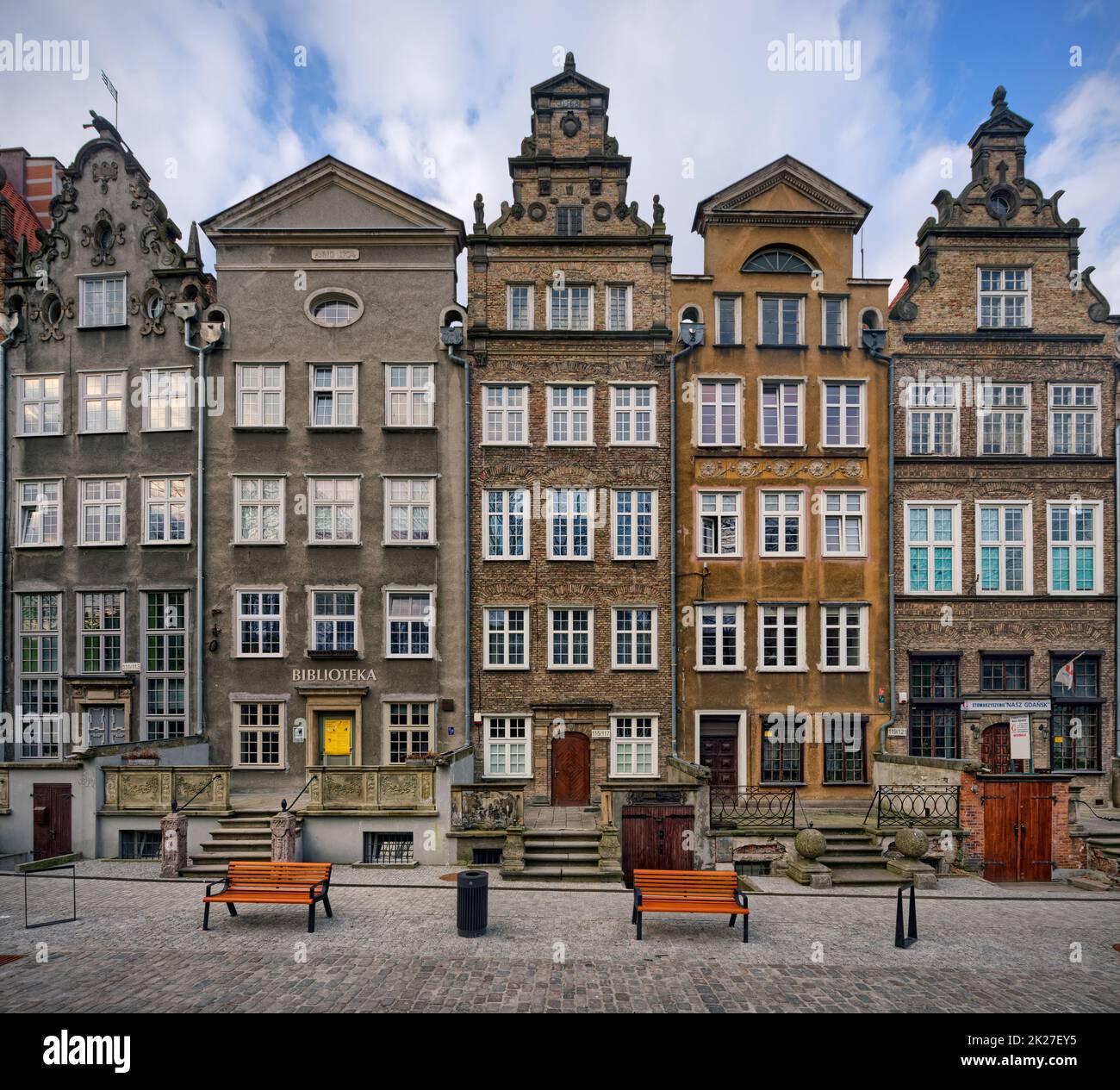 Poland - View of Gdańsk's Main Town - Townhouses Stock Photo