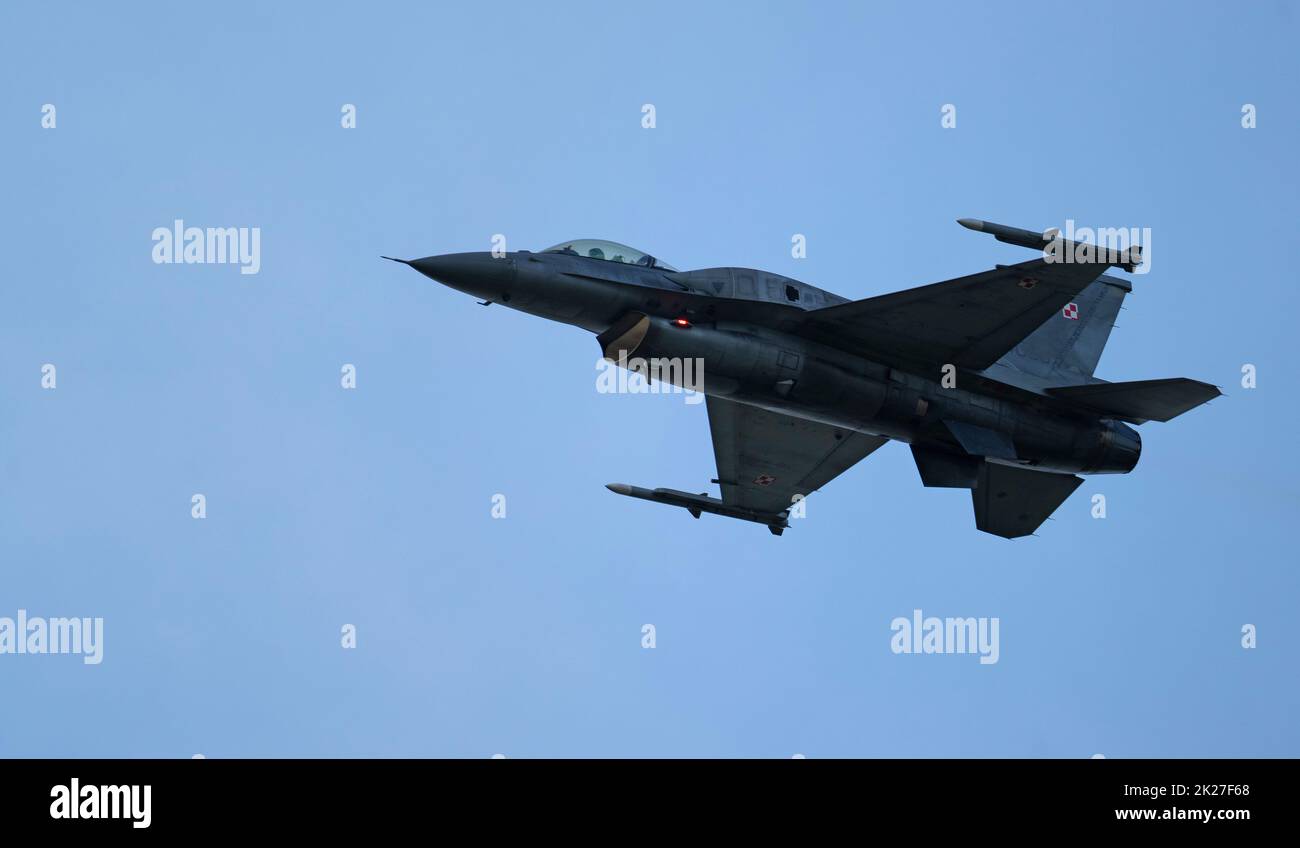 F16 Fighting Falcon from Poland, International Antidotum Airshow Leszno Stock Photo