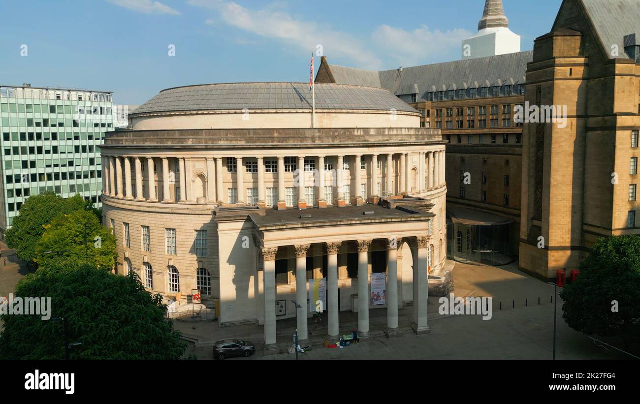 Central Library Manchester - aerial view - MANCHESTER, UK - AUGUST 15, 2022 Stock Photo