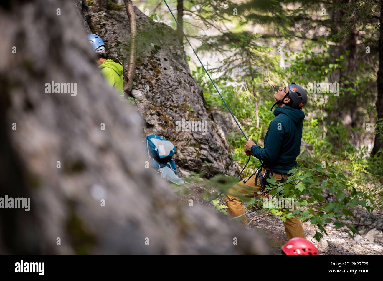 Man rock climbing rope hires stock photography and images Alamy