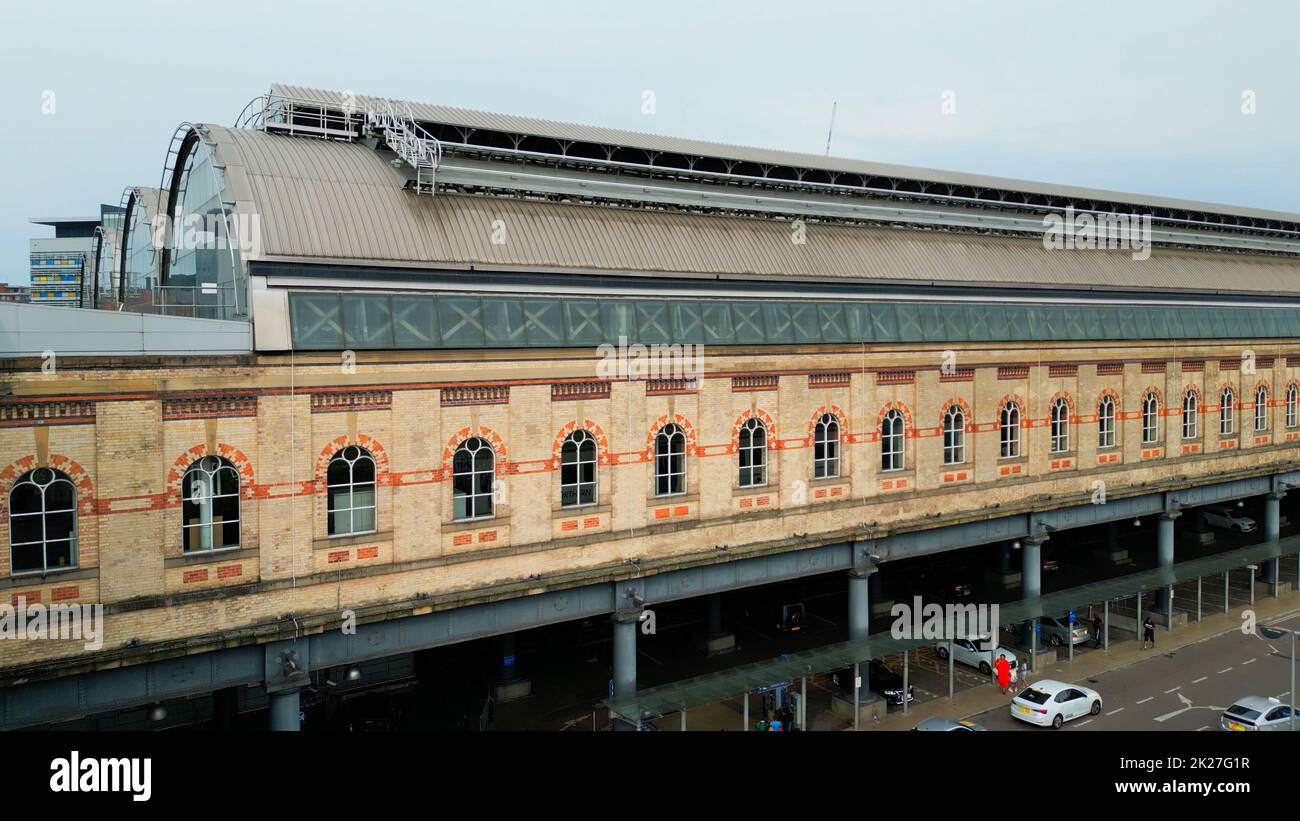 Manchester Piccadilly train station from above - MANCHESTER, UK - AUGUST 15, 2022 Stock Photo