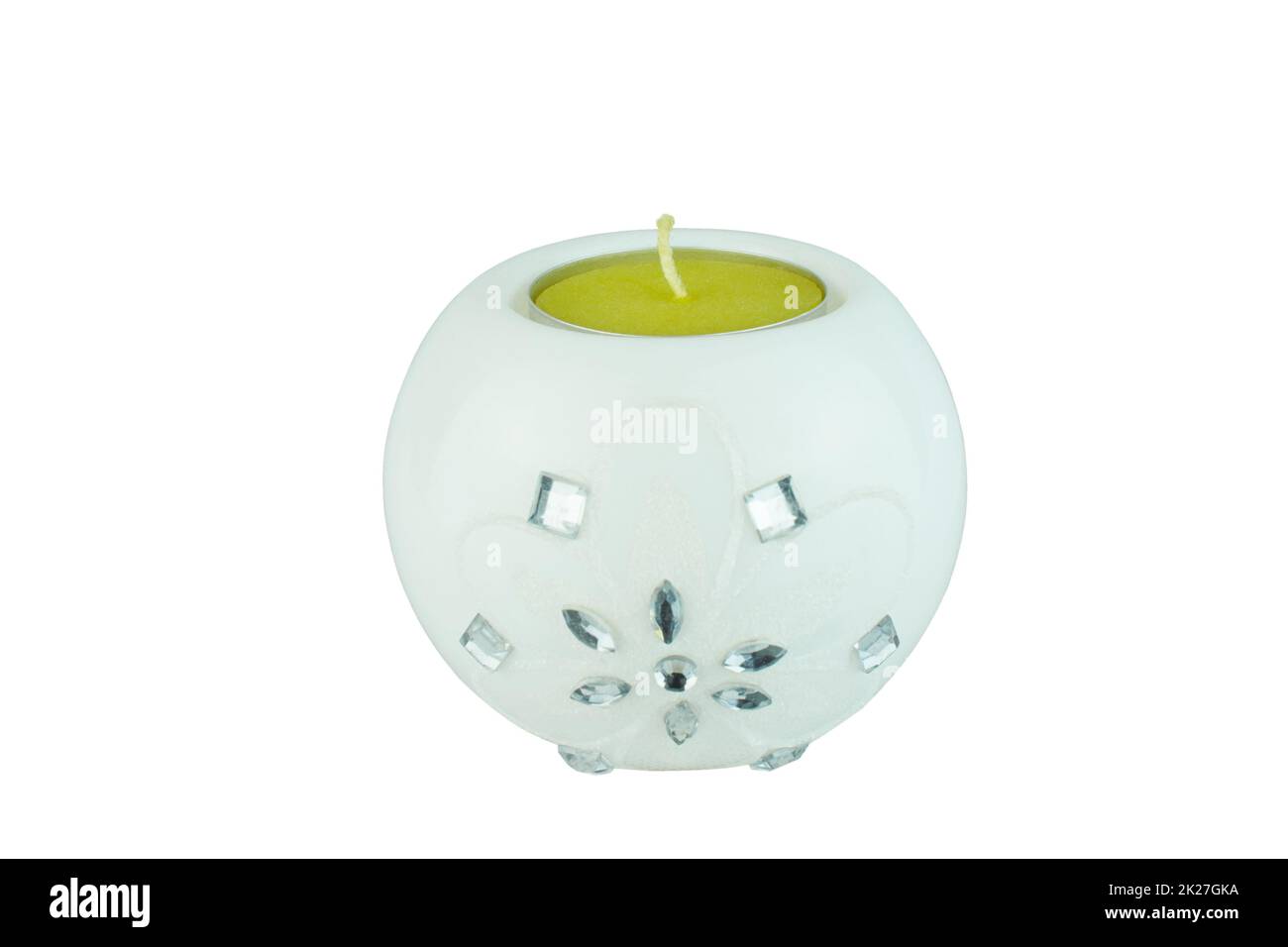 Silver Christmas candle isolated on white background Stock Photo Alamy