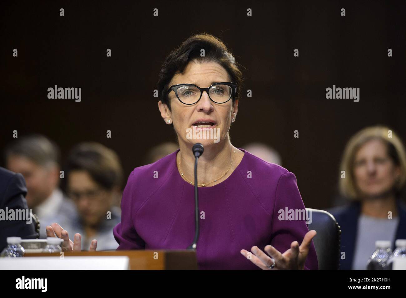 Washington, United States. 22nd Sep, 2022. CEO of Citigroup Jane Fraser speaks during a Senate Banking Committee annual Wall Street oversight hearing on the nation's largest banks at the U.S. Capitol in Washington, DC on Thursday, September 22, 2022. Photo by Bonnie Cash/UPI Credit: UPI/Alamy Live News Stock Photo