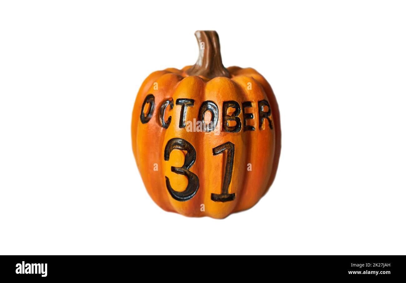 Halloween pumpkin isolated on white Stock Photo - Alamy