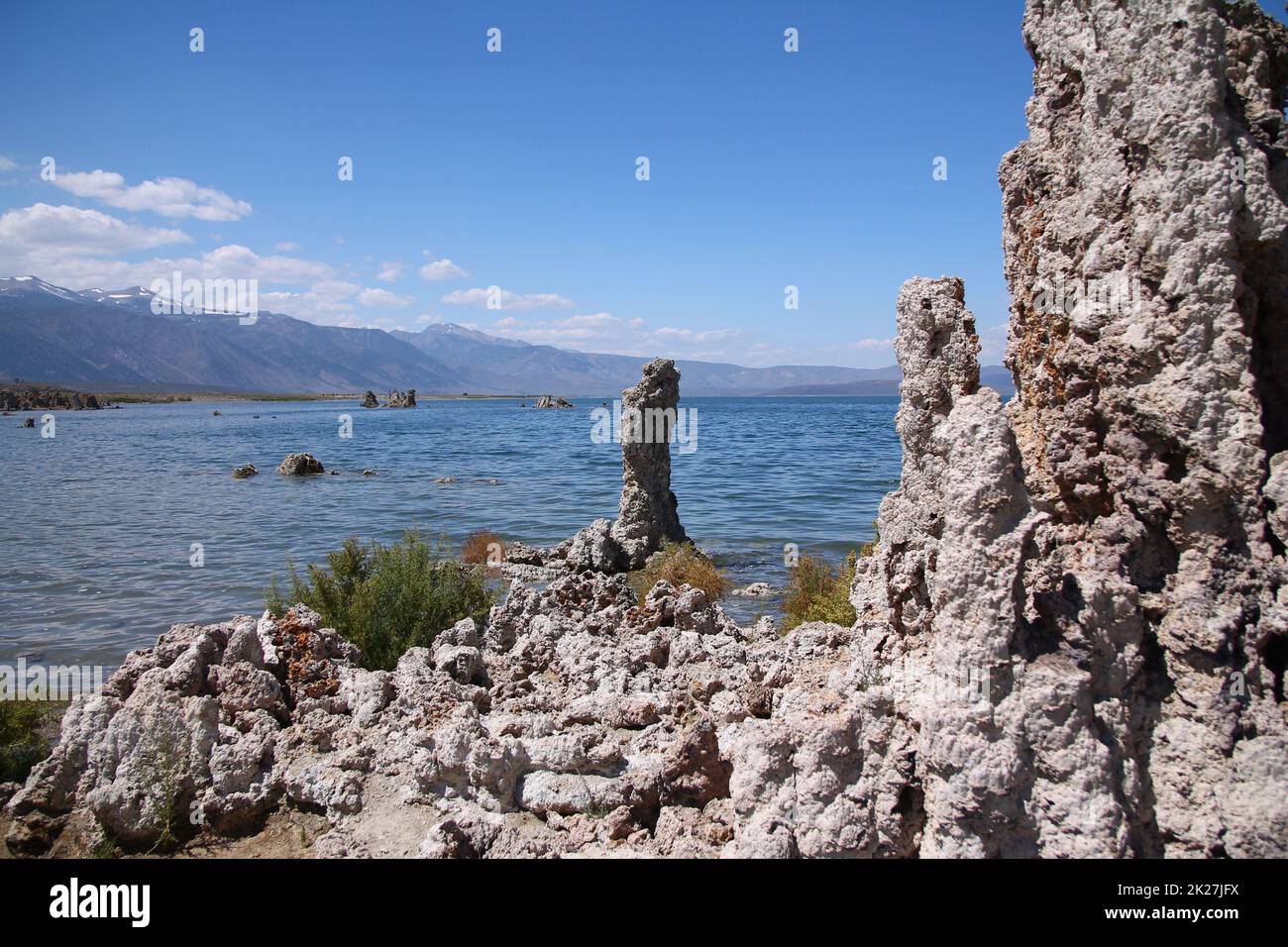 Volcanic tufa towers and hoodoos of Mono Lake in Eastern California Stock Photo