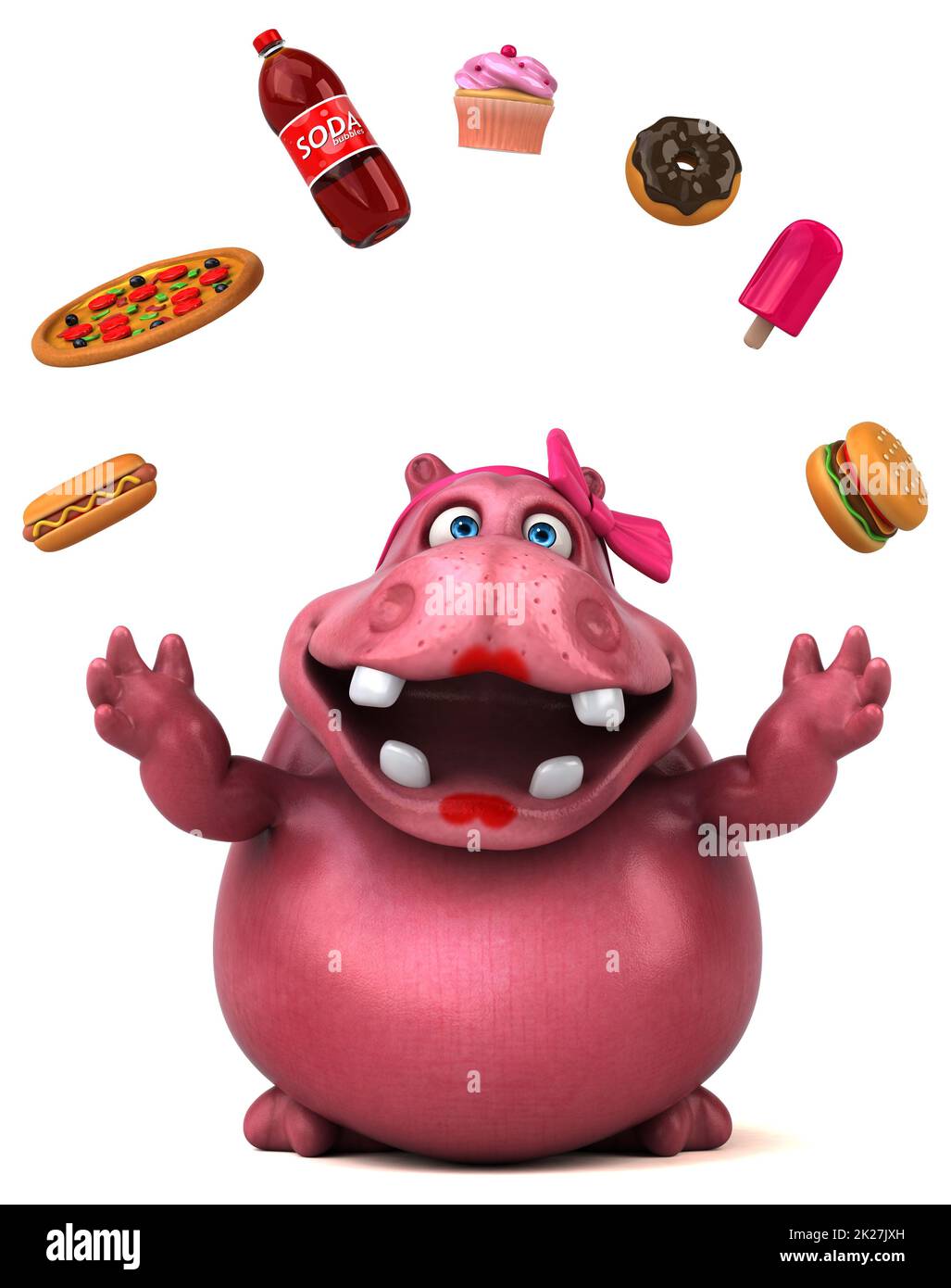 Premium Photo  Fun hippo - 3d illustration