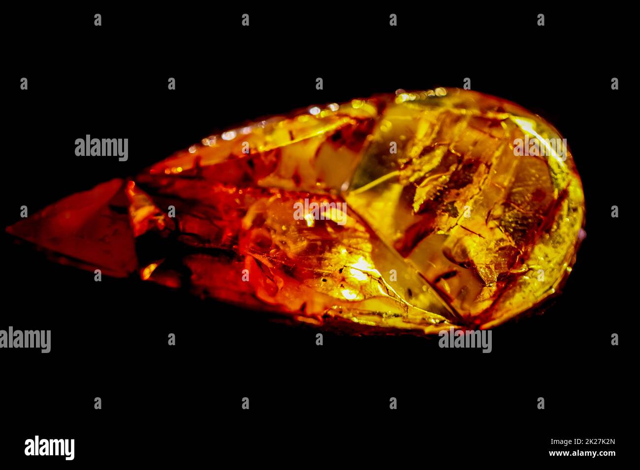 Amber in its natural form and warm color. Amber is often made into jewelry. Stock Photo