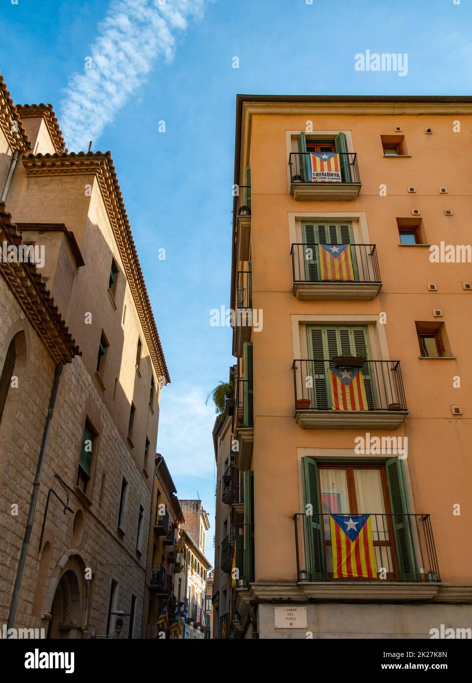 Catalonian Flags Stock Photo