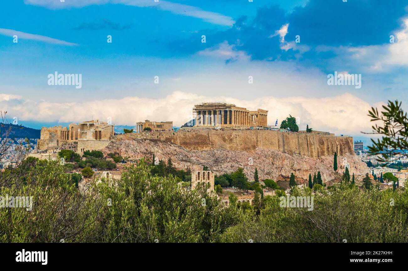 Acropolis of Athens ruins Parthenon Greeces capital Athens in Greece. Stock Photo
