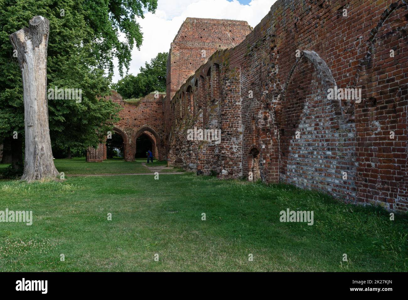 Ruins of Eldena Abbey (Hilda Abbey) - is a former Cistercian monastery near the present town of Greifswald in Mecklenburg-Vorpommern, Germany. Stock Photo