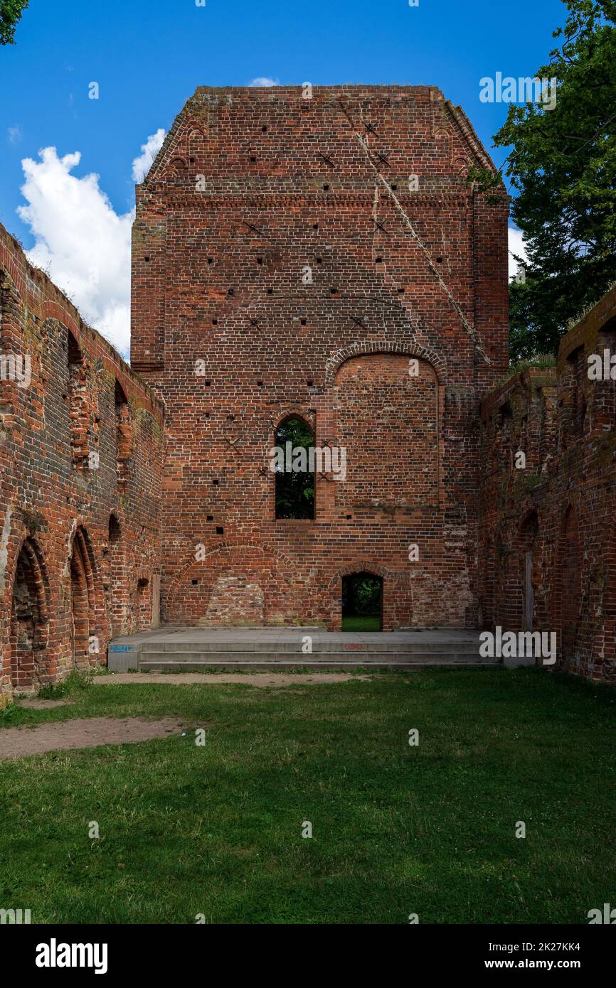 Ruins of Eldena Abbey (Hilda Abbey) - is a former Cistercian monastery near the present town of Greifswald in Mecklenburg-Vorpommern, Germany. Stock Photo