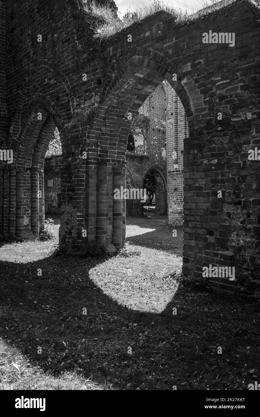 Ruins of Eldena Abbey (Hilda Abbey) - is a former Cistercian monastery near the present town of Greifswald in Mecklenburg-Vorpommern, Germany. Stock Photo