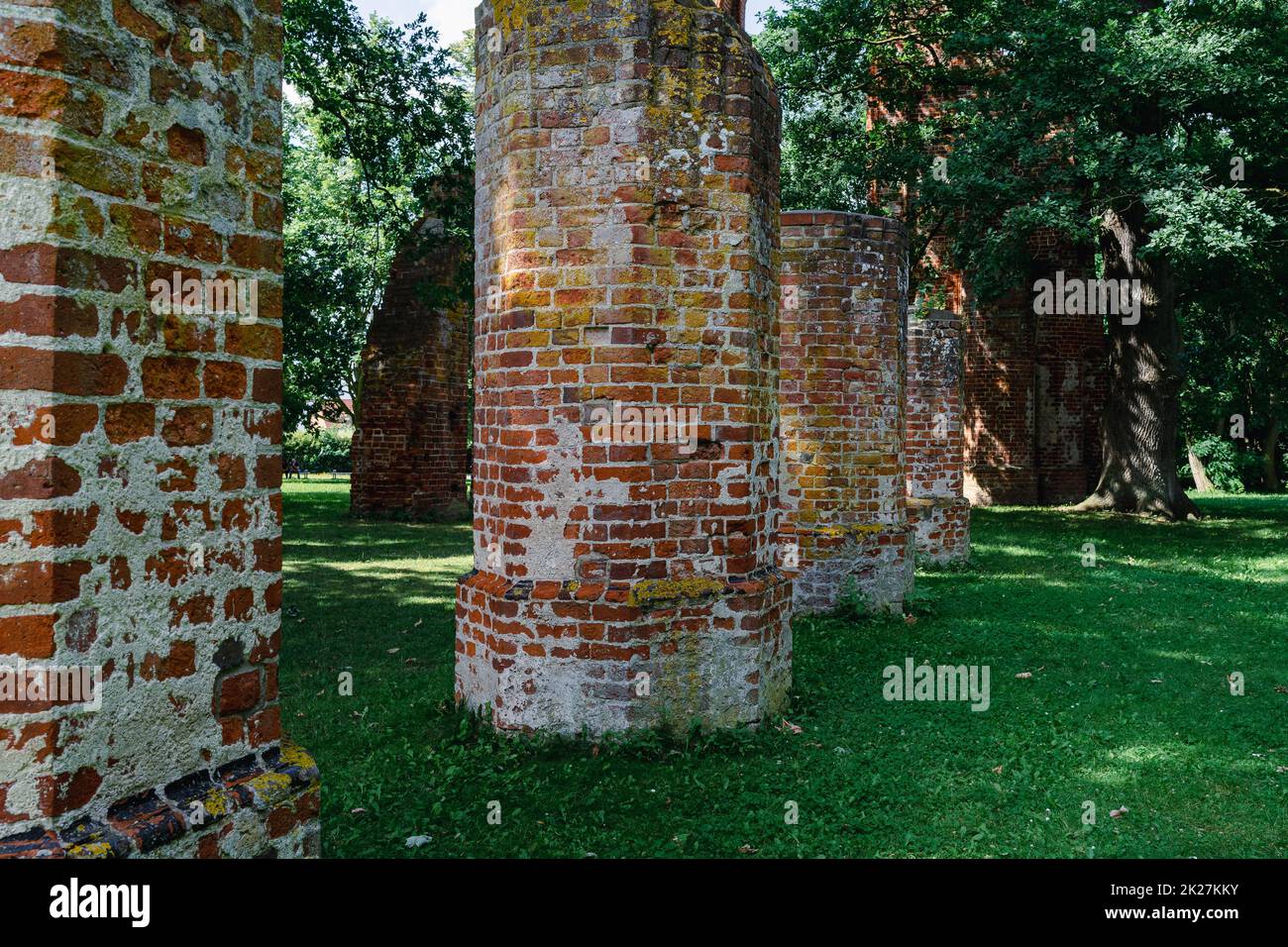 Ruins of Eldena Abbey (Hilda Abbey) - is a former Cistercian monastery near the present town of Greifswald in Mecklenburg-Vorpommern, Germany. Stock Photo