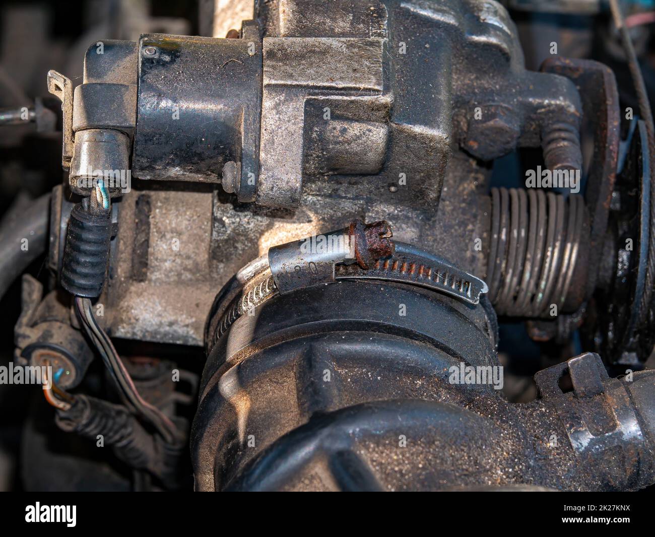 Metal clamp of the rubber pipe of the exhaust system of the car Stock