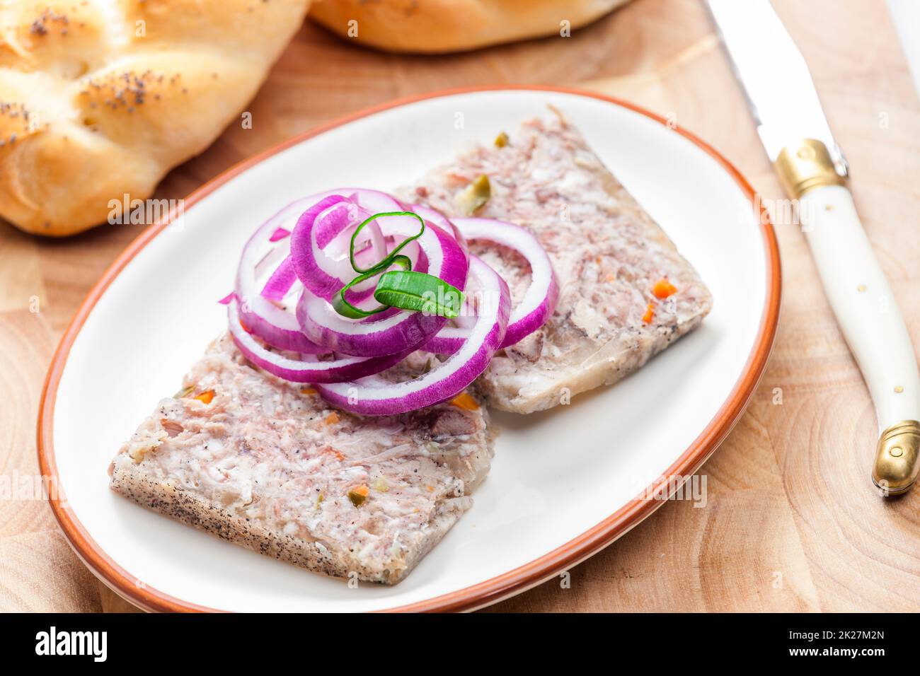 salty jelly called sulc with red and spring onion Stock Photo Alamy