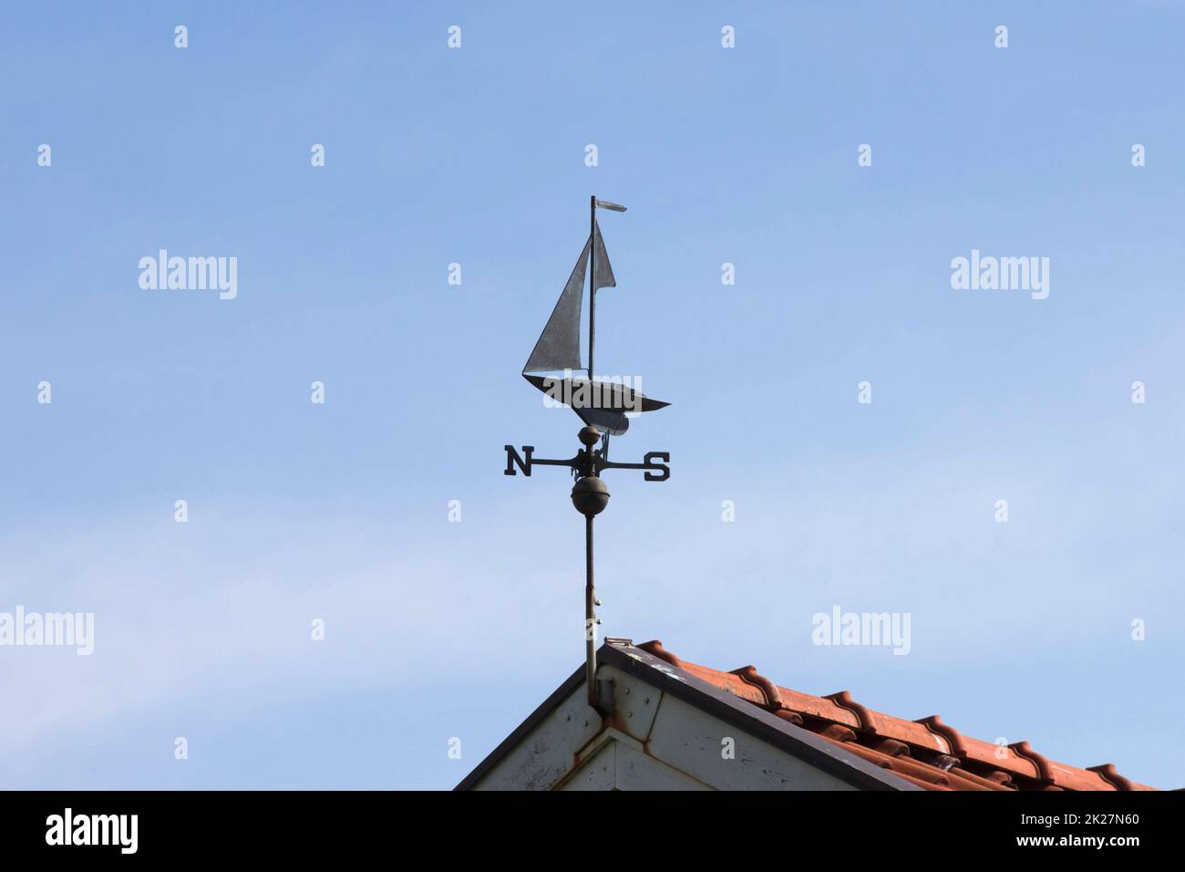 Sailboat as wind indicator Stock Photo Alamy